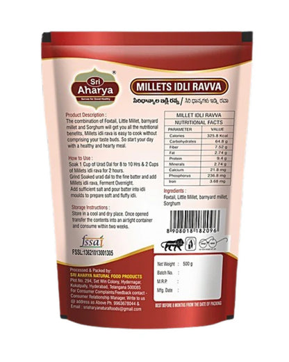 Sri Aharya Millets Idli Ravva - 500 gm