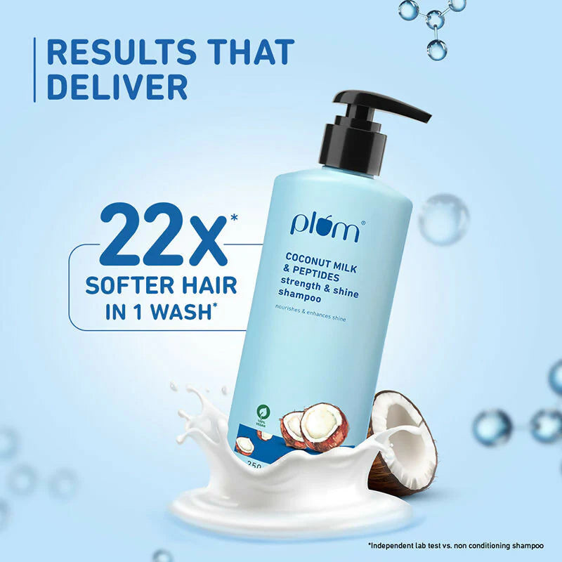 Plum Coconut Milk & Peptides Shampoo For Soft, Shiny Hair - 250 ml