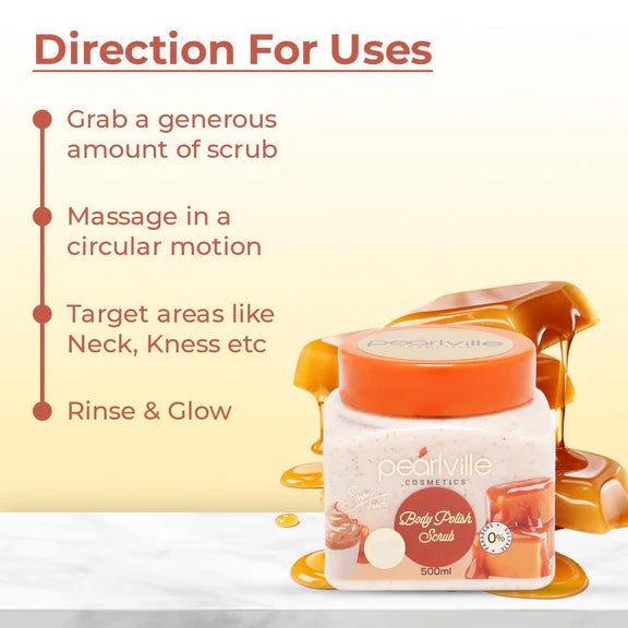Pearlville Super Foods Collection Caramel Coffee Body Polish Scrub - 500 ml