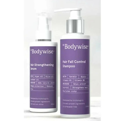 BeBodywise Hair Strengthening Serum and Hair Fall Control Shampoo - Combo