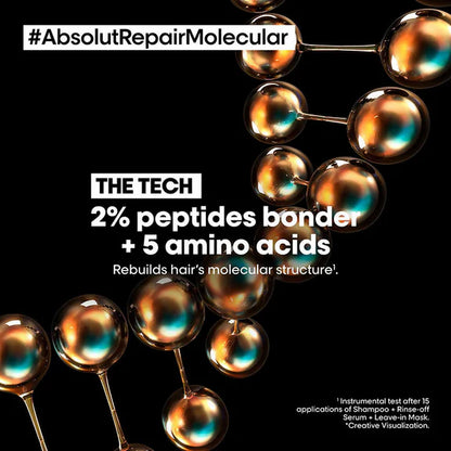 L'Oreal Professionnel Absolut Repair Molecular Shampoo & Rinse-Off Serum For Damaged Hair - combo