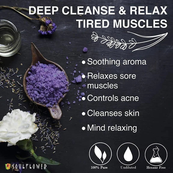 Soulflower Aromatherapy Essential Oil Lavender Bath Salt - 500 gm