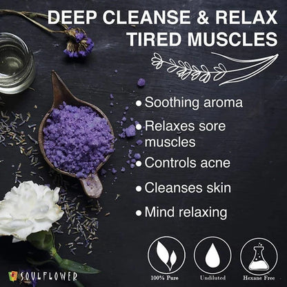 Soulflower Aromatherapy Essential Oil Lavender Bath Salt - 500 gm