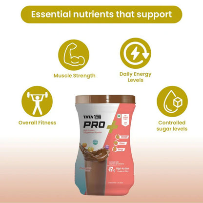 Tata 1mg Pro+ Soy Protein Supplement Powder(Chocolate Flavour) - 400 gm
