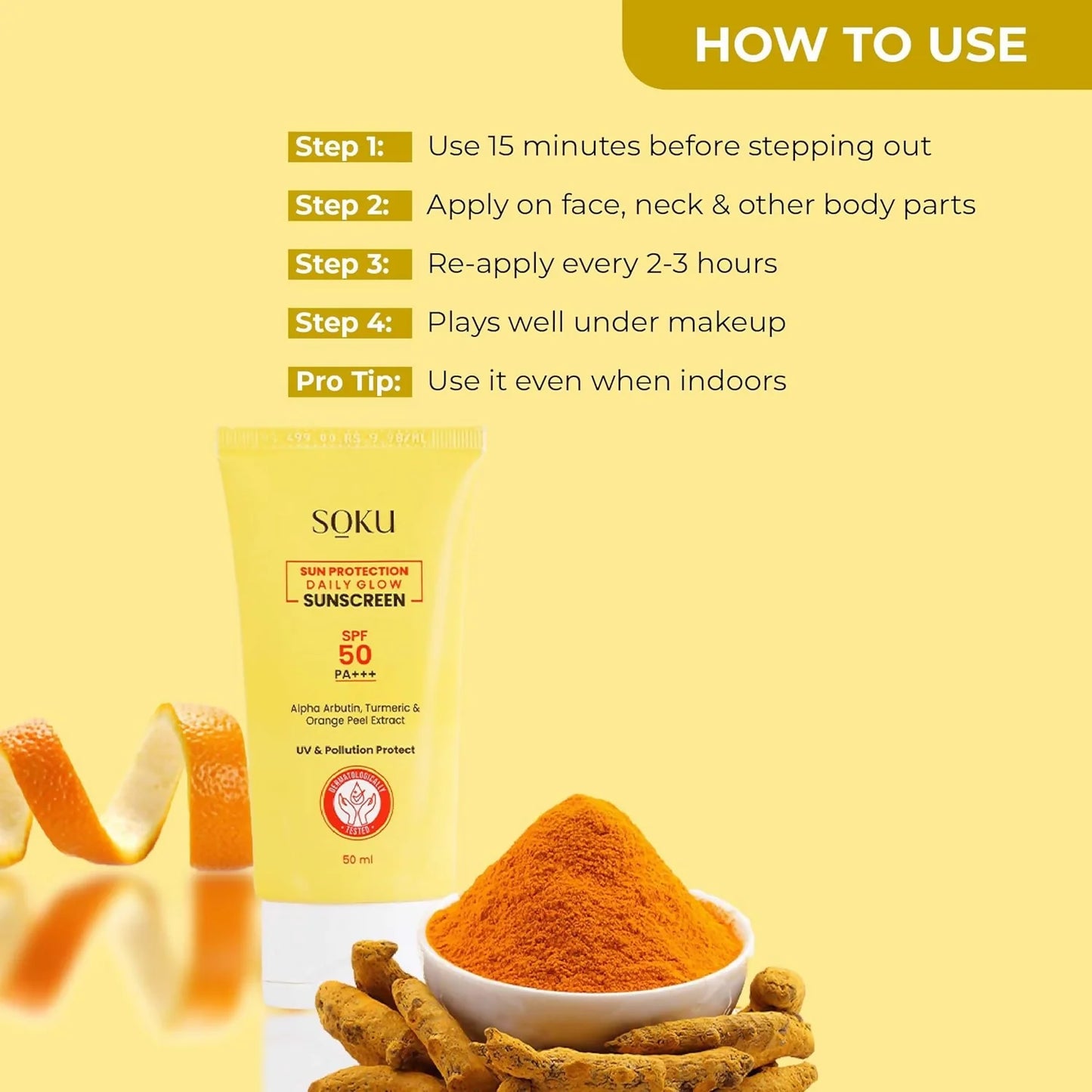 SOKU Sun Protection Daily Glow Sunscreen SPF 50 - 50 ml