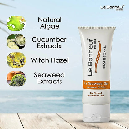 Le Bonheur Seaweed Gel Sunscreen SPF 25 For Skin Fairness - 50 ml