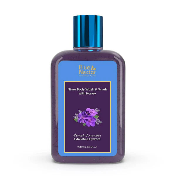 Blue Nectar Niraa Body Wash & Scrub with Honey - French Lavender - 250 ml