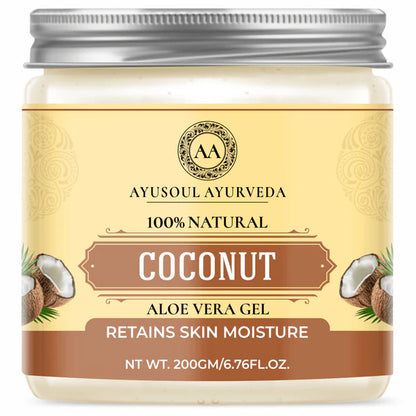 Ayusoul Ayurveda Coconut Aloe Vera Gel For Face & Body Skin Treatment - 200 gm