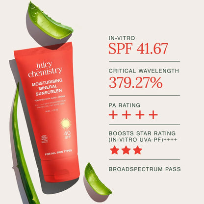 Juicy Chemistry Moisturising Mineral Sunscreen SPF 40 PA++++ - 50 gm