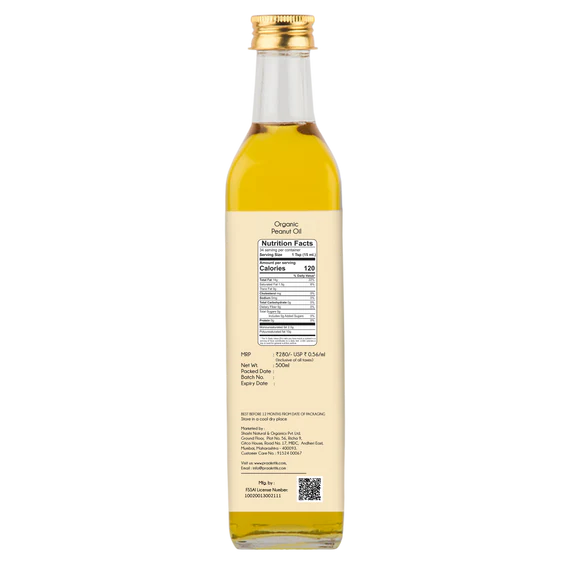 Praakritik Organic Peanut Oil - 500 ml