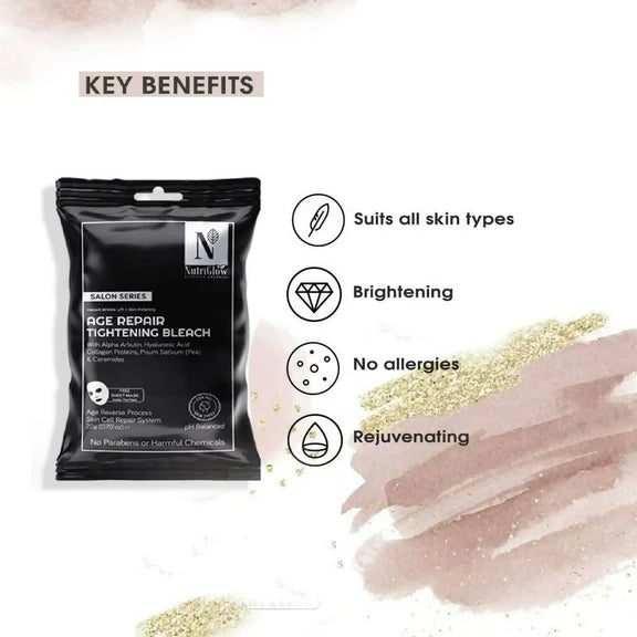 NutriGlow Advanced Organics Age Repair Tightening Bleach (6 in 1) - 20 gm