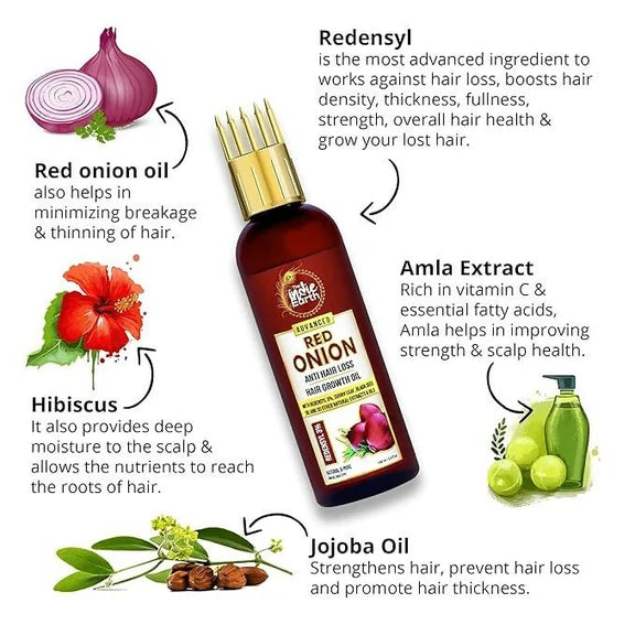 The Indie Earth Advanced 3% Redensyl Red Onion Anti Hair Loss & Hair Growth Oil - 100 ml