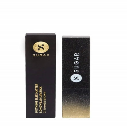 Sugar Nothing Else Matter Longwear Lipstick - Simmer Brown (Milk Chocolate Brown/ Almond Brown) - 3.2 gm