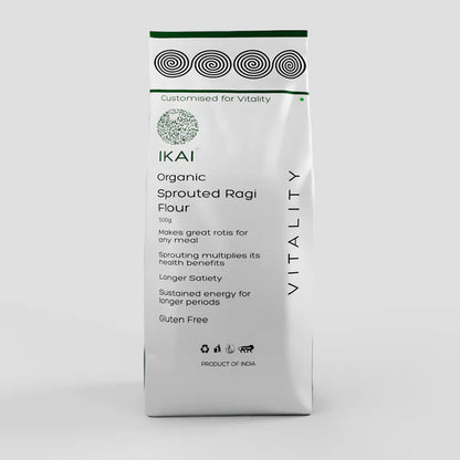 IKAI Organic Sprouted Finger Millet/Ragi Atta - 450 gm