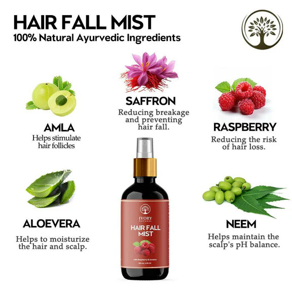 Ivory Natural Hair Mist For Long Hair For Growth Of Hair, Strengthen Follicles, And Restore Shine - 200 ml