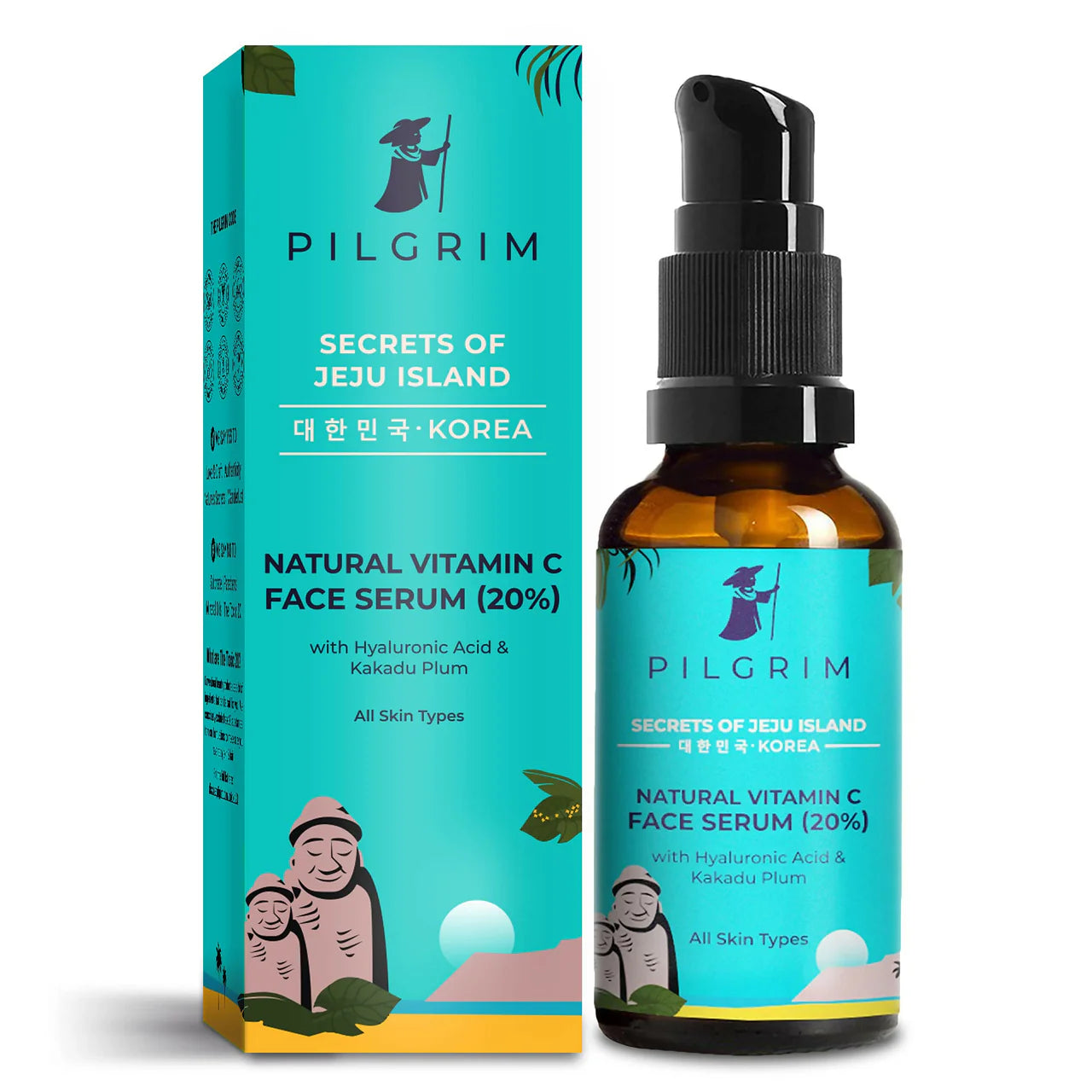 Pilgrim Korean 20% Vitamin C Face Serum with Hyaluronic Acid & Kakadu Plum For Glowing Skin