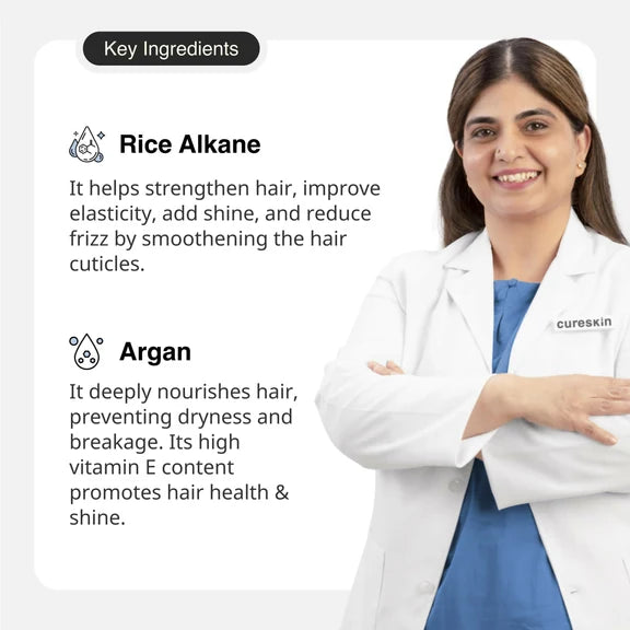 Cureskin Smooth and Shine Hair Serum Helps Reducing Hair Breakage, Frizz - 50 ml