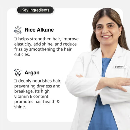 Cureskin Smooth and Shine Hair Serum Helps Reducing Hair Breakage, Frizz - 50 ml