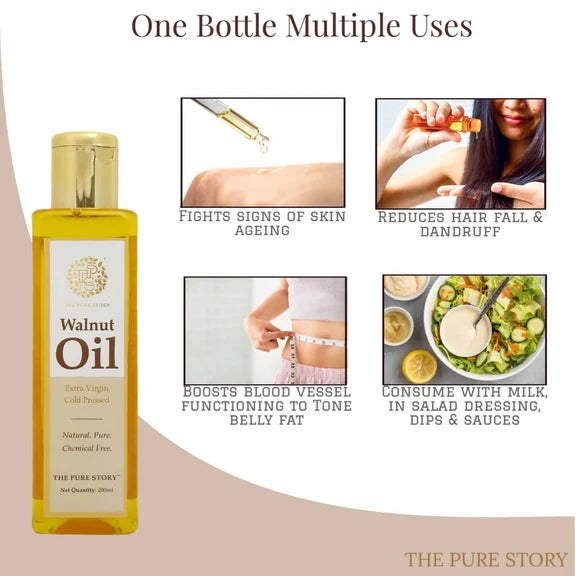 The Pure Story Natural Cold Pressed Oil for Hair & Skin with Walnut