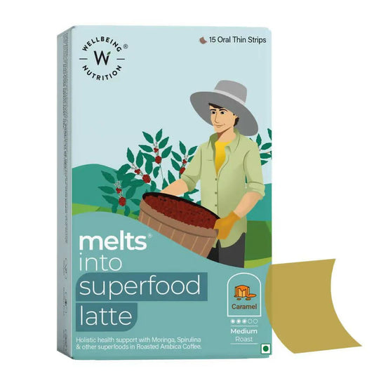 Wellbeing Nutrition Melts Superfood Latte Strips - Caramel Flavor