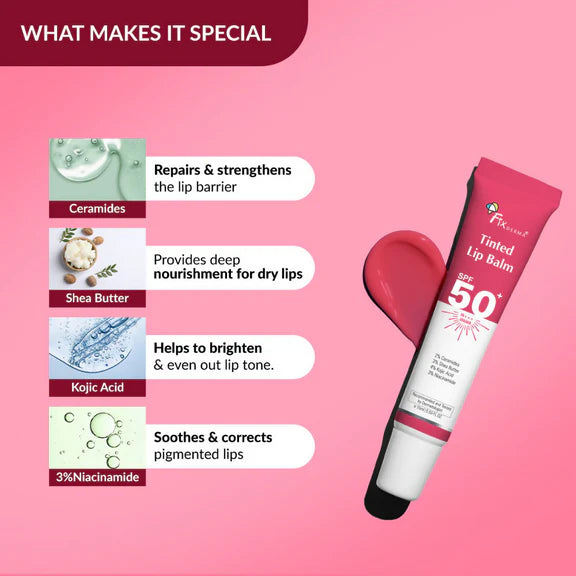 Fixderma 4% Kojic Acid Tinted Lip Balm SPF 50+ - 15 ml