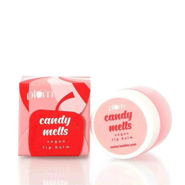 Plum Candy Melts Vegan Lip Balm Red Velvet Love For Dry & Chapped Lips, Natural SPF with Vitamin A - 12 gm