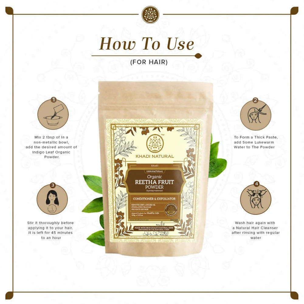 Khadi Natural Organic Reetha Fruit Powder - 100 gm