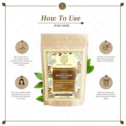 Khadi Natural Organic Reetha Fruit Powder - 100 gm