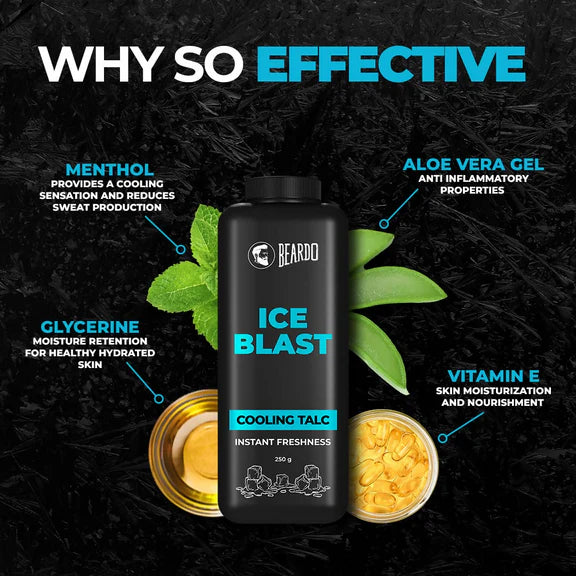 Beardo Ice Blast Cooling Talc Powder For Men - 250 gm