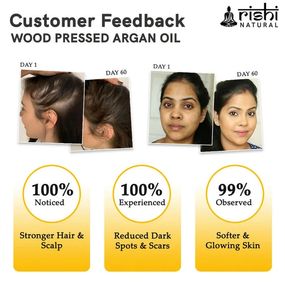 Rishi Natural Argan Oil Cold-Pressed 100% Pure Healty Skin And Hair - 150 ml