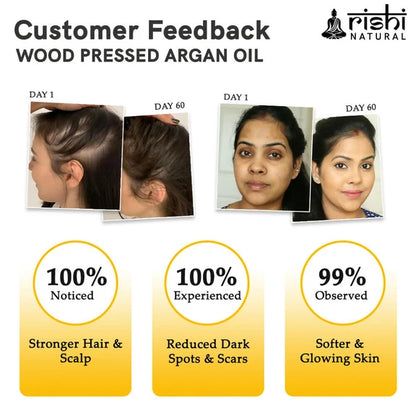 Rishi Natural Argan Oil Cold-Pressed 100% Pure Healty Skin And Hair - 150 ml