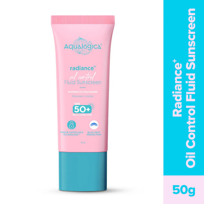 Aqualogica Radiance+ Oil Control Fluid Sunscreen SPF50+ PA++++ - 50 gm