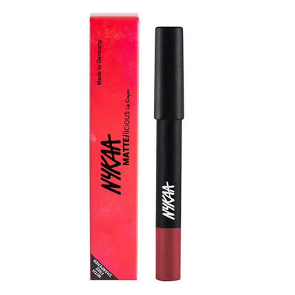 Nykaa Matte-Illicious Lip Crayon Lipstick - Kiss N Tell 06 - 2.8 gm