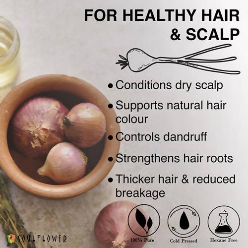 Soulflower Herbal Onion Hair Growth Oil - 120 ml - Pack of 1