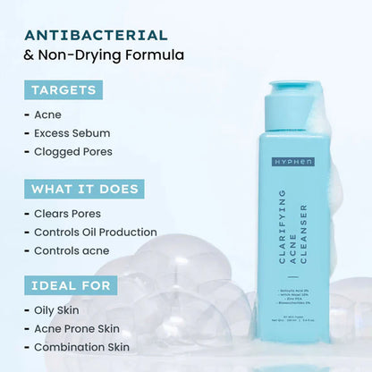 Hyphen By Kriti Sanon Clarifying Acne Cleanser With 2% Salicylic Acid, Anti-Acne Face Wash For Oil Control - 100 ml