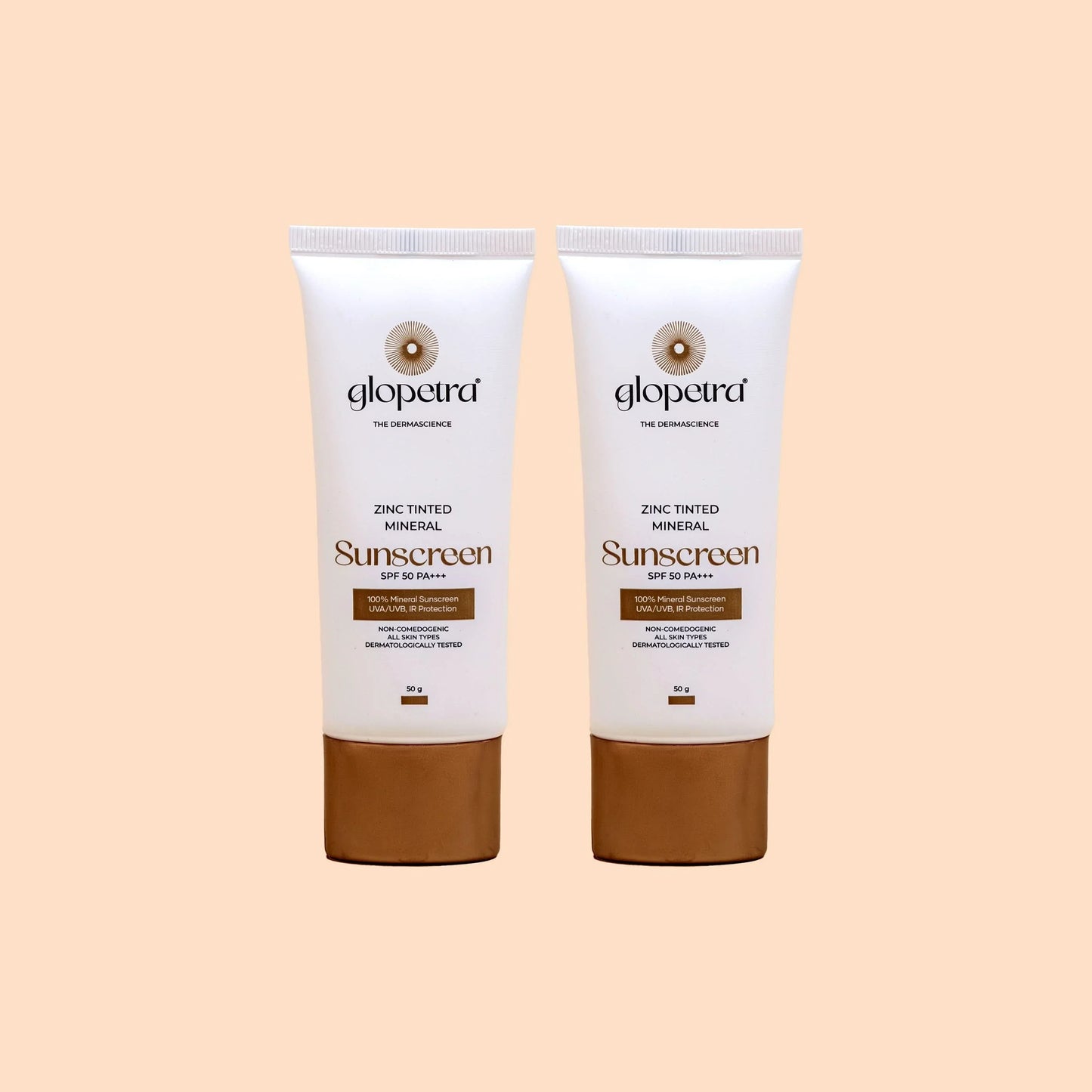 Glopetra Zinc Tinted Mineral Sunscreen Spf 50 Pa+++ - 50 ml
