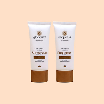 Glopetra Zinc Tinted Mineral Sunscreen Spf 50 Pa+++ - 50 ml