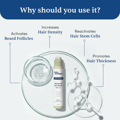Man Matters Advanced Hair Growth Rosemary Serum Roll on, 3% Redensyl,2% Anagain,1% Aminexil & Rosemary Leaf Extract