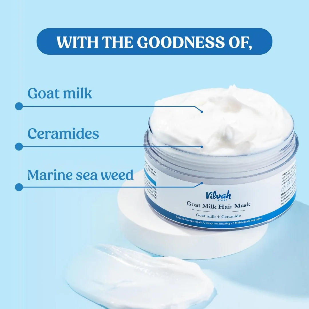 Vilvah Store Goat Milk Hair Mask For Deep Conditioning & Strength