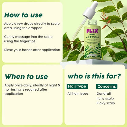 PLIX The Plant Fix Neem Anti-Dandruff Advanced Hair Serum For Reduce Dandruff & Inflammation - 50 ml