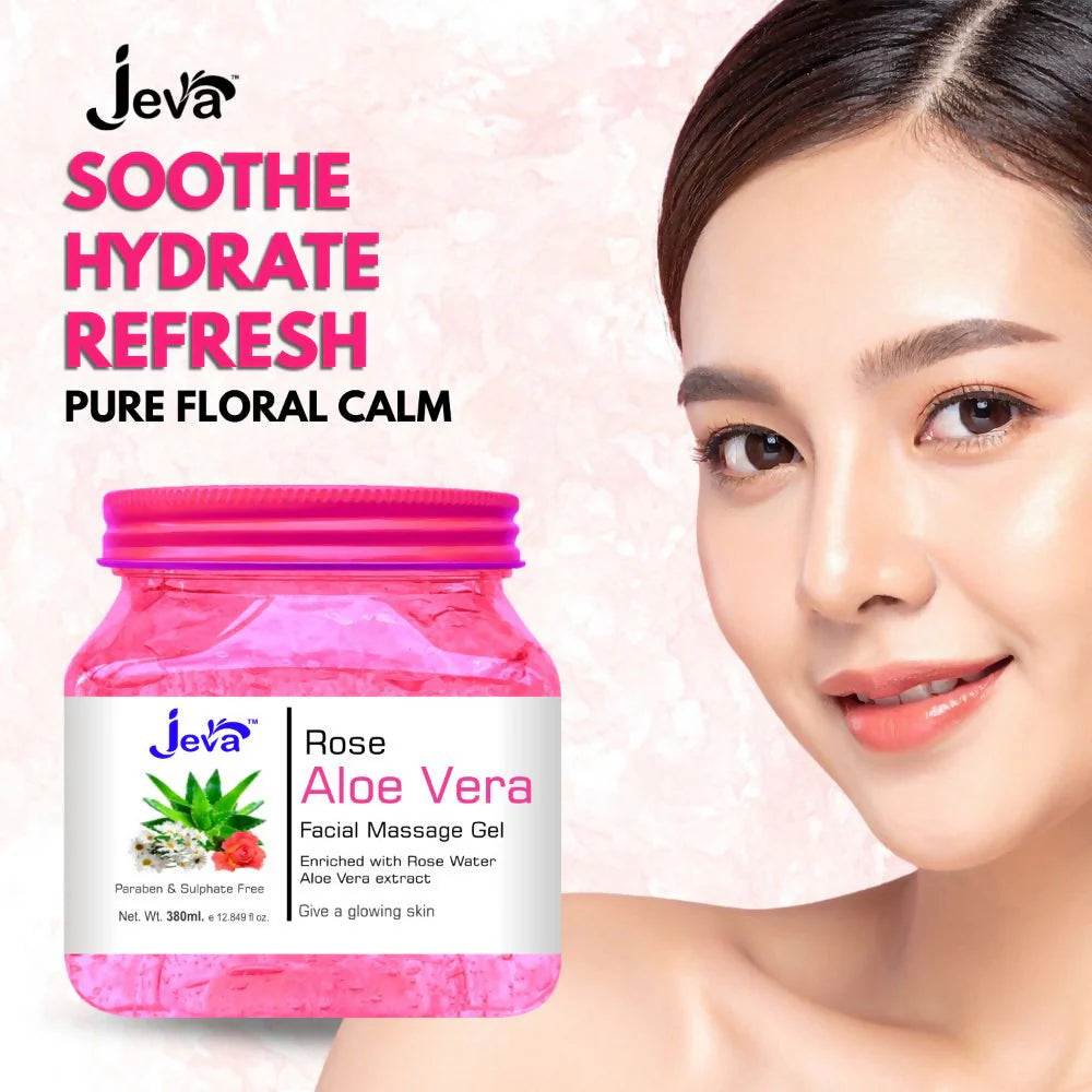 Jeva Rose and Aloe Vera Facial Massage Gel - 380 ml