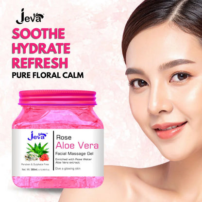 Jeva Rose and Aloe Vera Facial Massage Gel - 380 ml