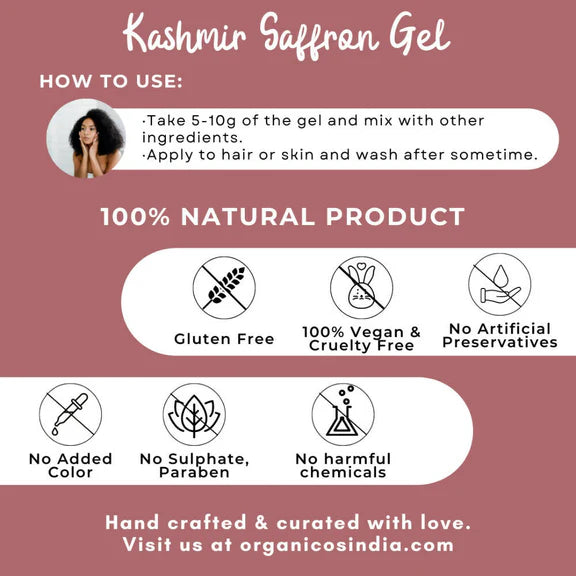 Organicos Kashmir Saffron Gel - 150 gm
