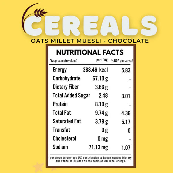 Born Reborn Chocolate Oats & Millets Muesli with Jaggery - 400 gm