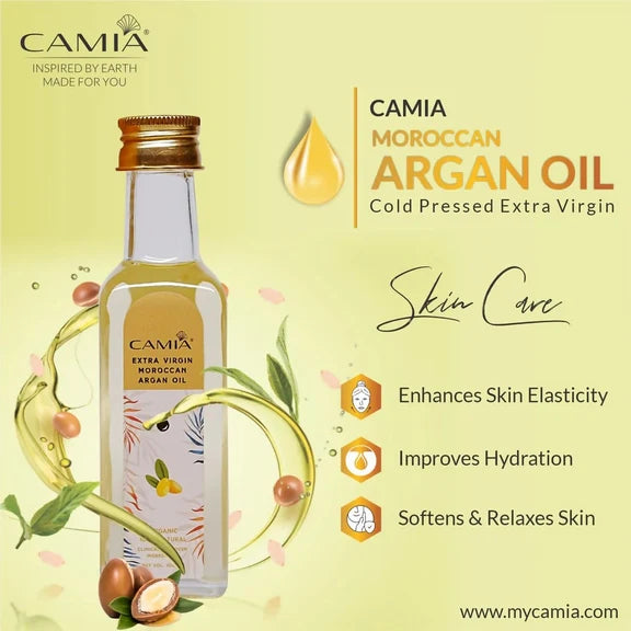 Camia Organic Moroccan Argan Oil For Skin & Hair - 100 ml