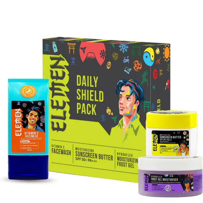 Elemen Daily Shield Pack: Facewash + Moisturiser + Sunscreen - combo