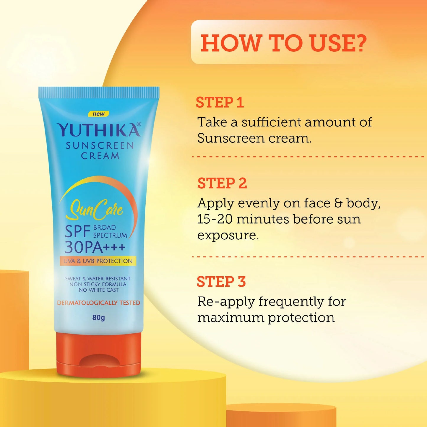 Yuthika Sunscreen Lotion SPF 30 PA+++ - 80 gm