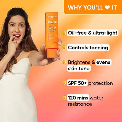 Dot & Key Mango Detan Oil-Free Sunscreen Gel SPF 50+ PA+++ - 50 gm