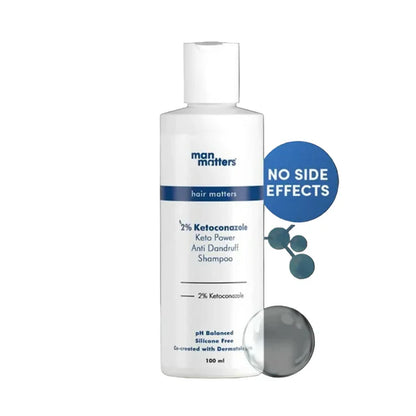 Man Matters 2% Ketoconazole Anti Dandruff Shampoo, Cruelty Free, Vegan, No Side Effects - 100 ml - Pack of 1