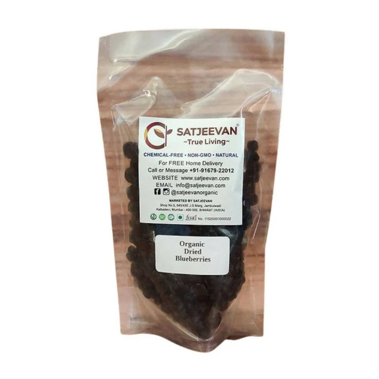 Satjeevan Organic Dried Blueberries - 200 gm